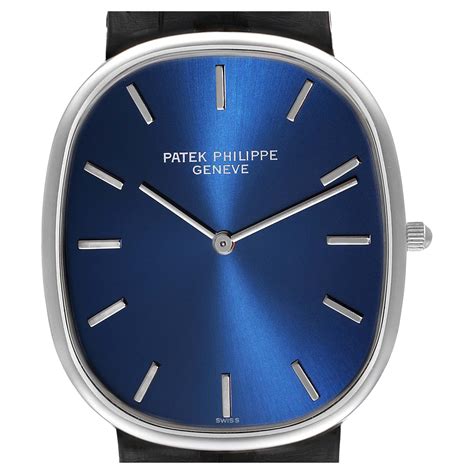 patek philippe golden ellipse grande taille platinum blue dial watch|golden ellipse blue dial platinum.